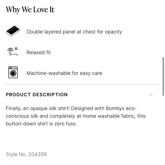 SPANX Low-Maintenance Silk Button-Down Shirt in S NWT - Picture 5 of 9